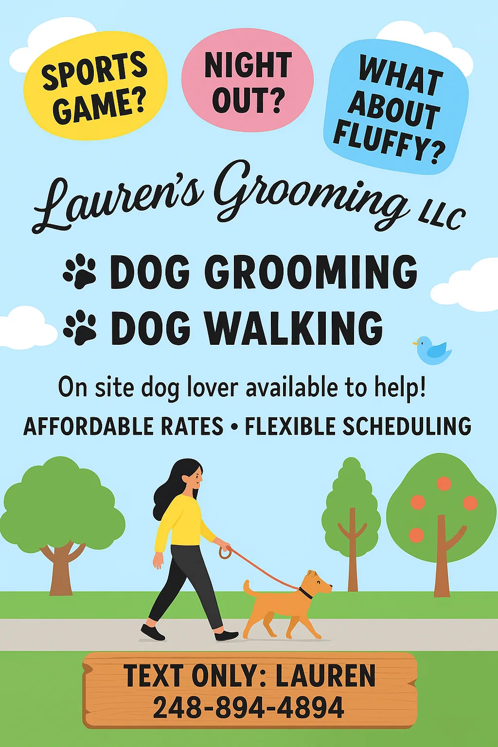 lauren-grooming-llc lauren dog grooming service flyer